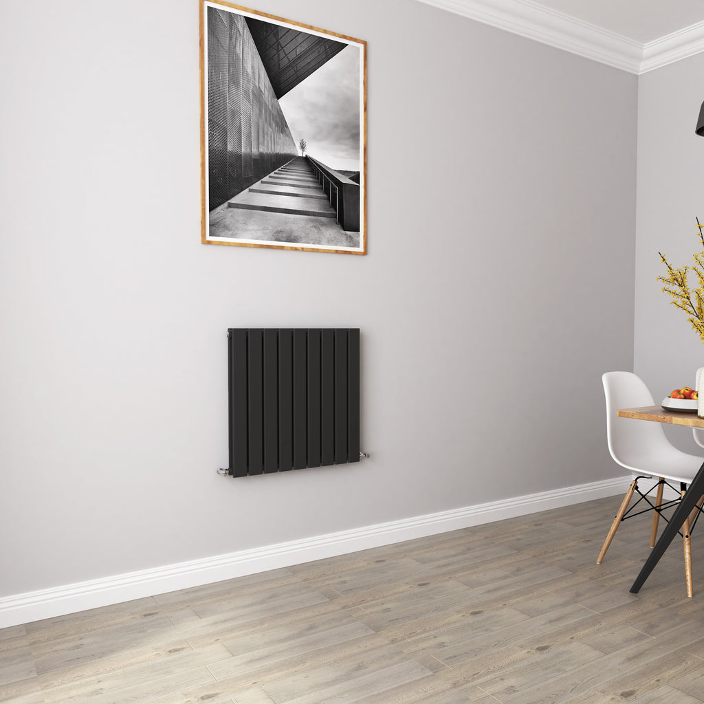 Aver-Growth- Designer Horizontal 600x612mm Double Black Flat Panel Radiator
