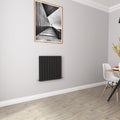 Aver-Growth- Designer Horizontal 600x612mm Double Black Flat Panel Radiator