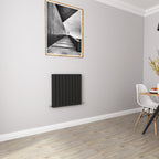 Aver-Growth- Designer Horizontal 600x612mm Double Black Flat Panel Radiator