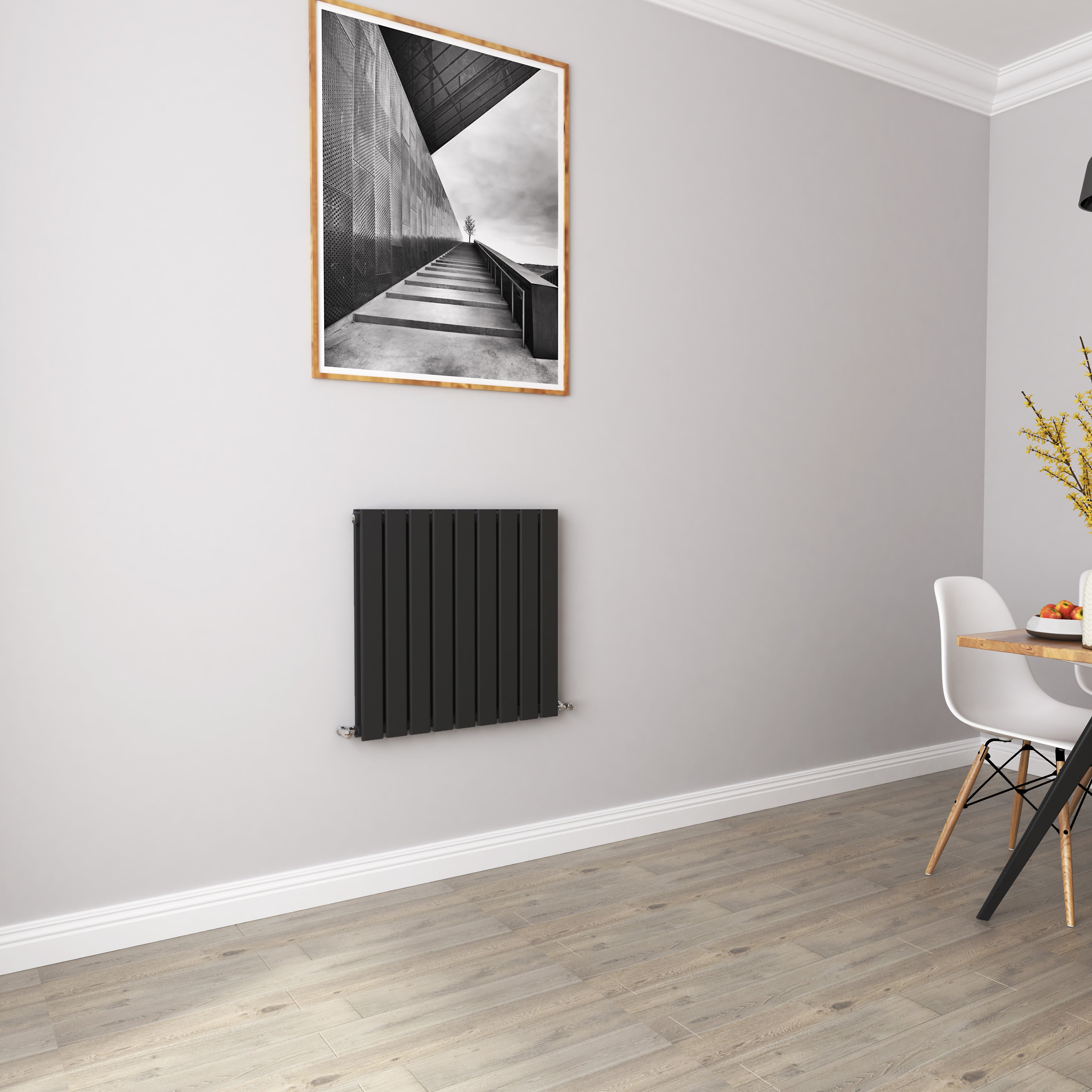 Aver-Growth- Designer Horizontal 600x612mm Double Black Flat Panel Radiator