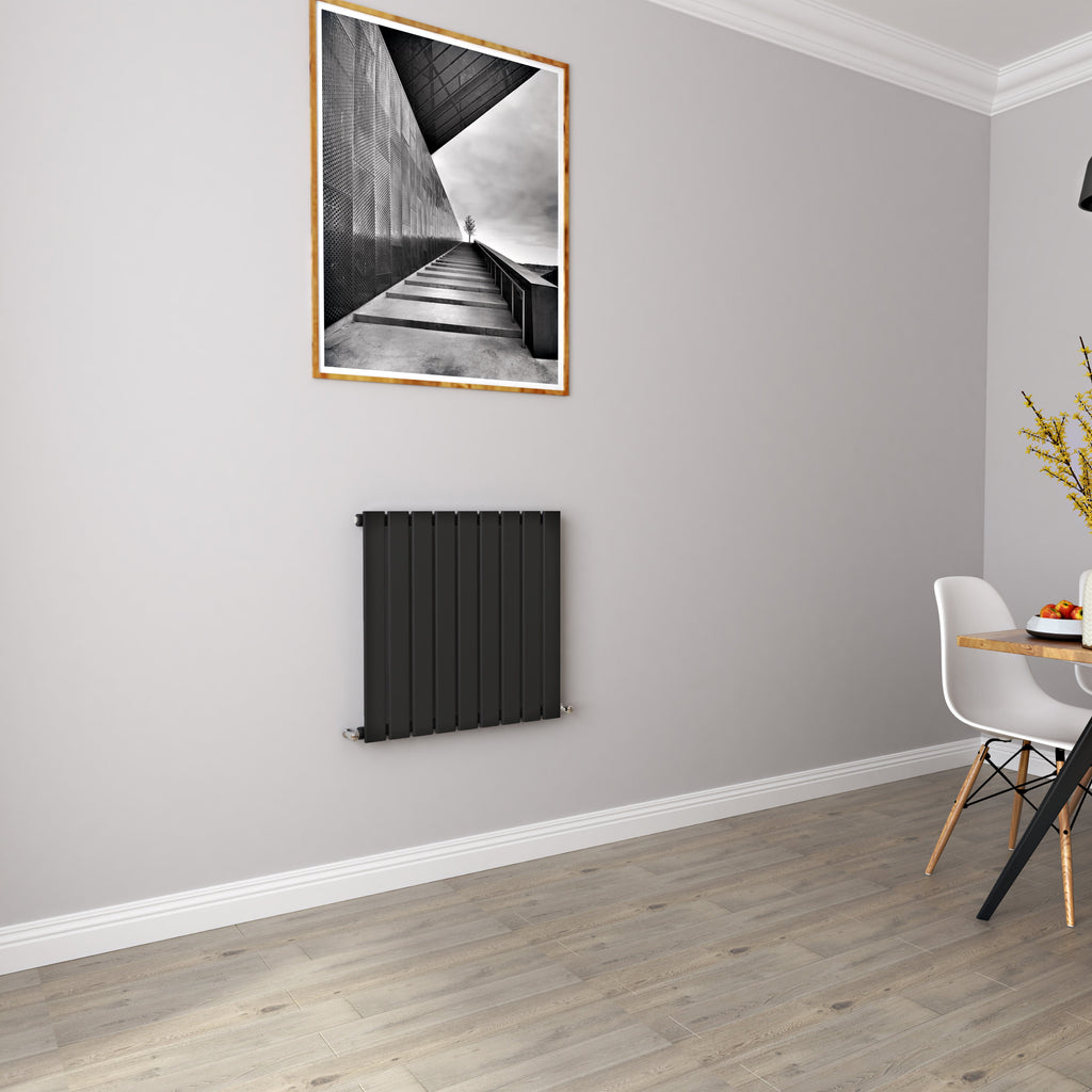 Aver-Growth- Modern Horizontal 600x612mm Single Black Flat Panel Radiator