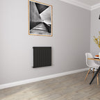 Aver-Growth- Modern Horizontal 600x612mm Single Black Flat Panel Radiator