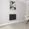 Aver-Growth- Designer Horizontal 600x767mm Double Black Oval Column Radiator