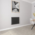 Aver-Growth- Designer Horizontal 600x767mm Single Black Oval Column Radiator