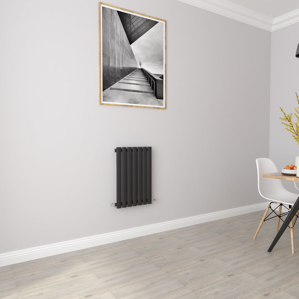 Aver-Growth- Designer Horizontal 600x413mm Single Black Oval Column Radiator