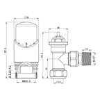 Aver-Growth- Thermostatic Anthracite Radiator 15mm x 1/2 Angled Valves