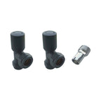 Aver-Growth- Maual Anthracite Radiator 15mm x 1/2 Angled Valves