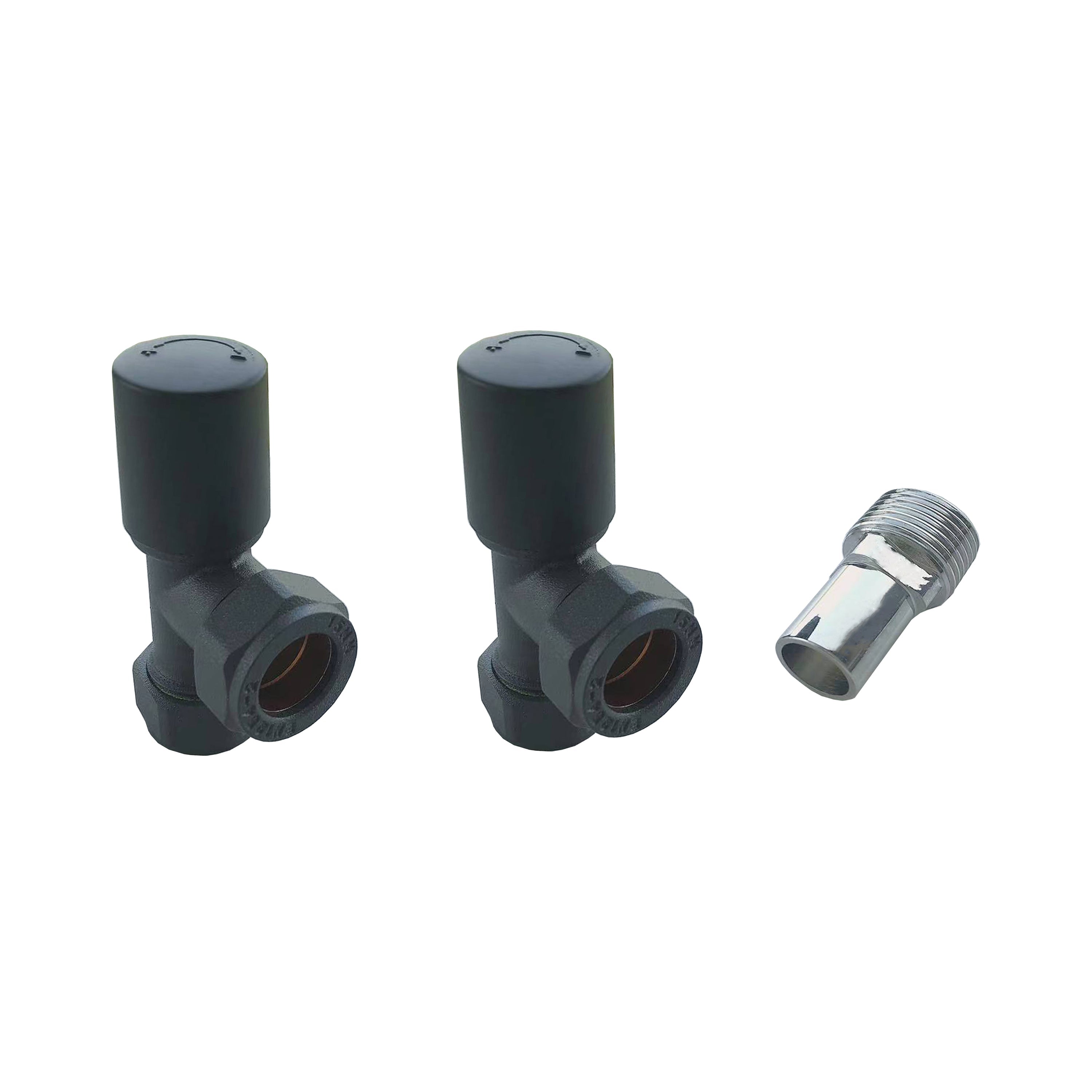 Aver-Growth- Maual Anthracite Radiator 15mm x 1/2 Angled Valves