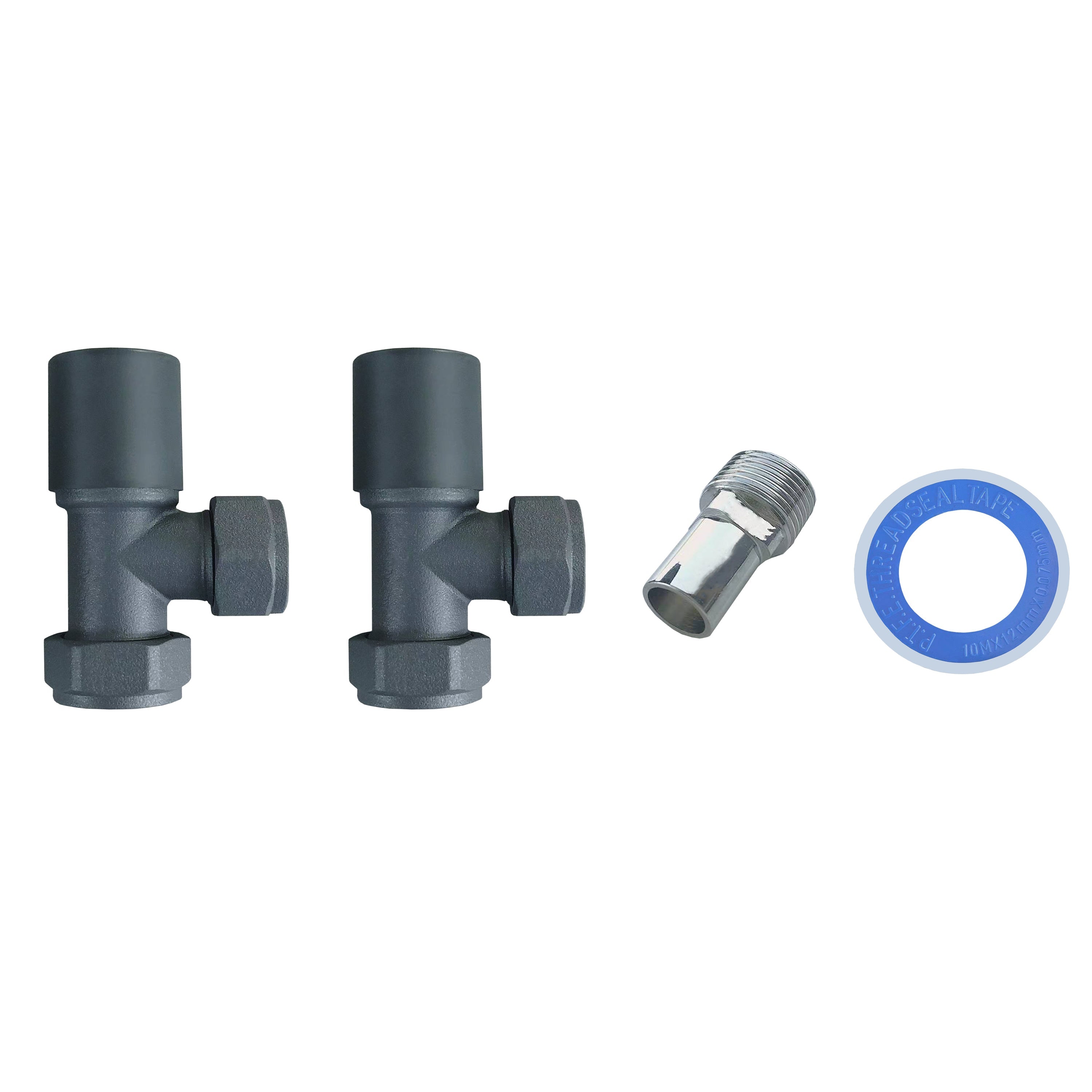 Aver-Growth- Maual Anthracite Radiator 15mm x 1/2 Angled Valves