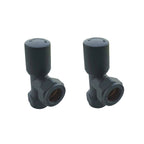 Aver-Growth- Maual Anthracite Radiator 15mm x 1/2 Angled Valves