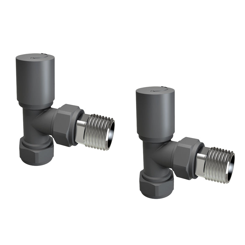 Aver-Growth- Maual Anthracite Radiator 15mm x 1/2 Angled Valves