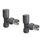 Aver-Growth- Maual Anthracite Radiator 15mm x 1/2 Angled Valves