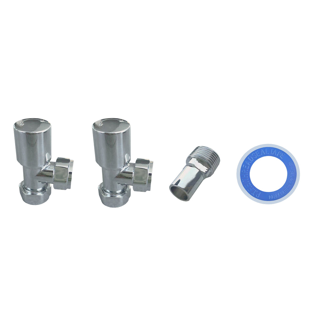 Aver-Growth- Maual Chrome Radiator 15mm x 1/2 Angled Valves