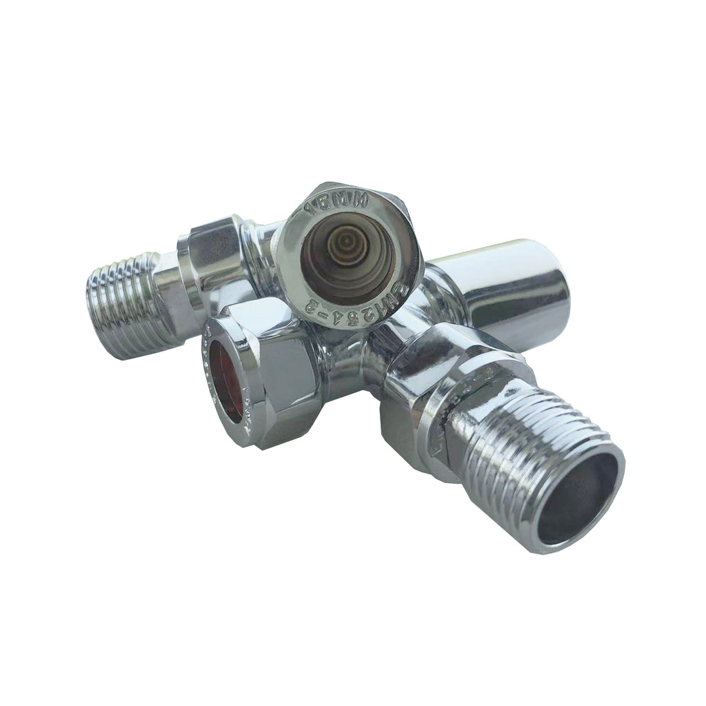 Aver-Growth- Maual Chrome Radiator 15mm x 1/2 Angled Valves