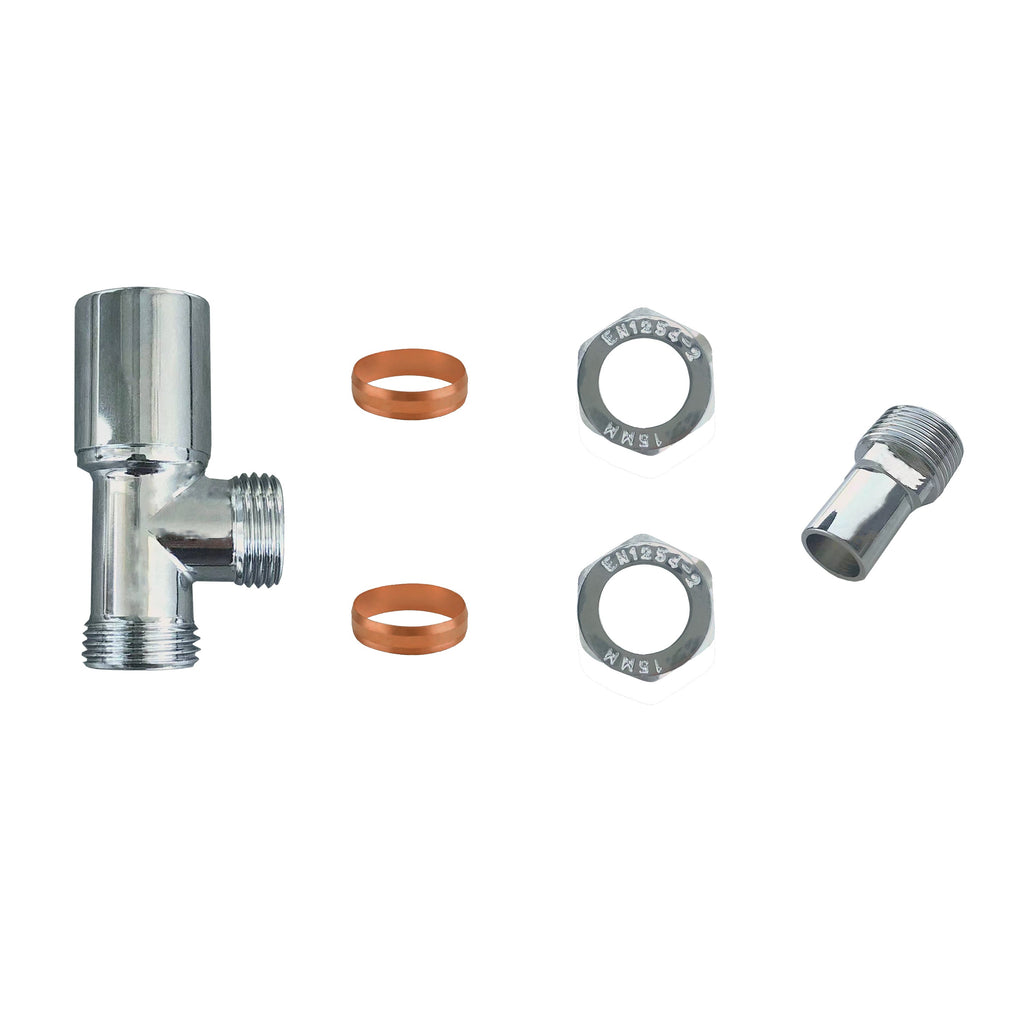 Aver-Growth- Maual Chrome Radiator 15mm x 1/2 Angled Valves