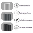 Aver-Growthcast iron style traditional radiator function chart