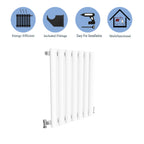 Aver-Growth- Designer Horizontal 600x413mm Single White Oval Column Radiator