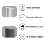 Aver-Growthcast iron style traditional radiator function chart