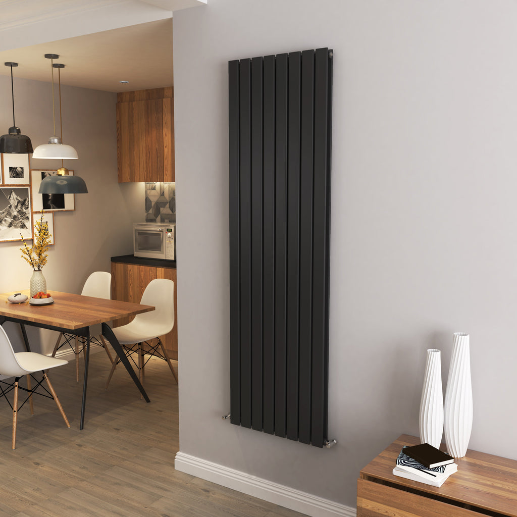 Aver-Growth- Designer Vertical 1800x544mm Double Black Flat Panel Radiator