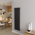 Aver-Growth- Designer Vertical 1600x472mm Single Black Oval Column Radiator