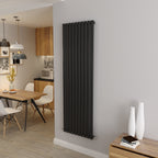 Aver-Growth- Designer Vertical 1800x590mm Single Black Oval Column Radiator