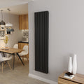 Aver-Growth- Designer Vertical 1800x472mm Double Black Oval Column Radiator