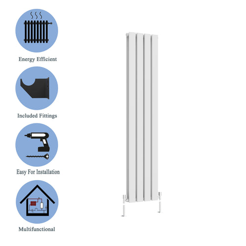Modern Vertical Double White Flat Panel Radiator