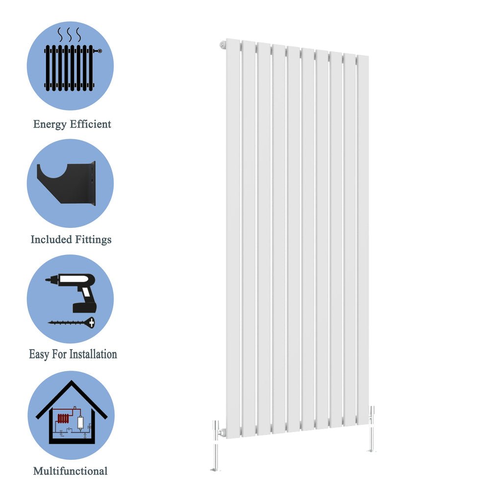 Modern Vertical 1800x680mm Single White Flat Panel Radiator
