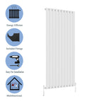 Modern Vertical 1800x680mm Single White Flat Panel Radiator