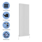 Modern Vertical Double White Flat Panel Radiator